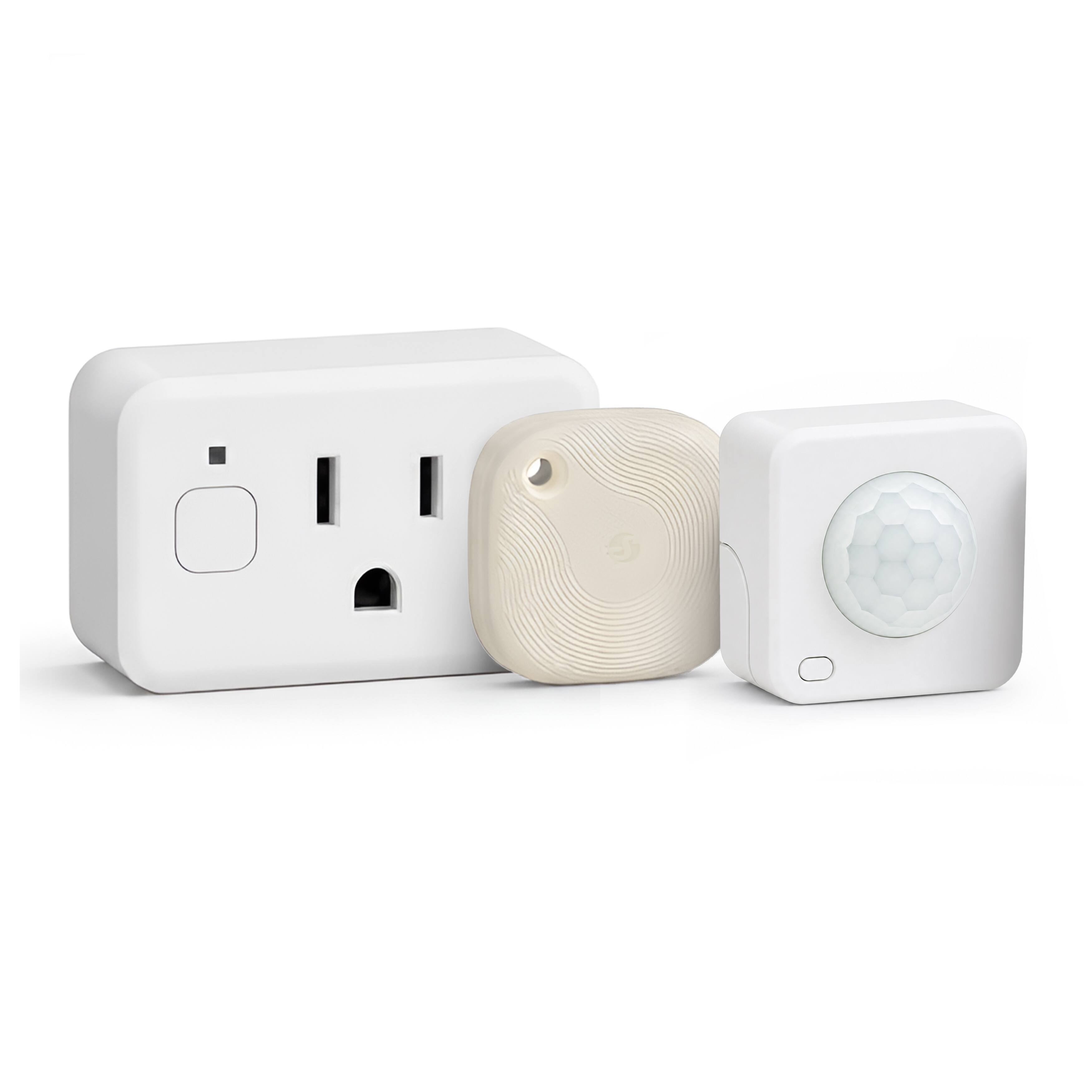 Front. Shelly - Shelly - Smart Home Starter Bundle with Plug US Gen4, BLU Motion ZB & BLU Button Tough 1 ZB - White/Ivory - White.