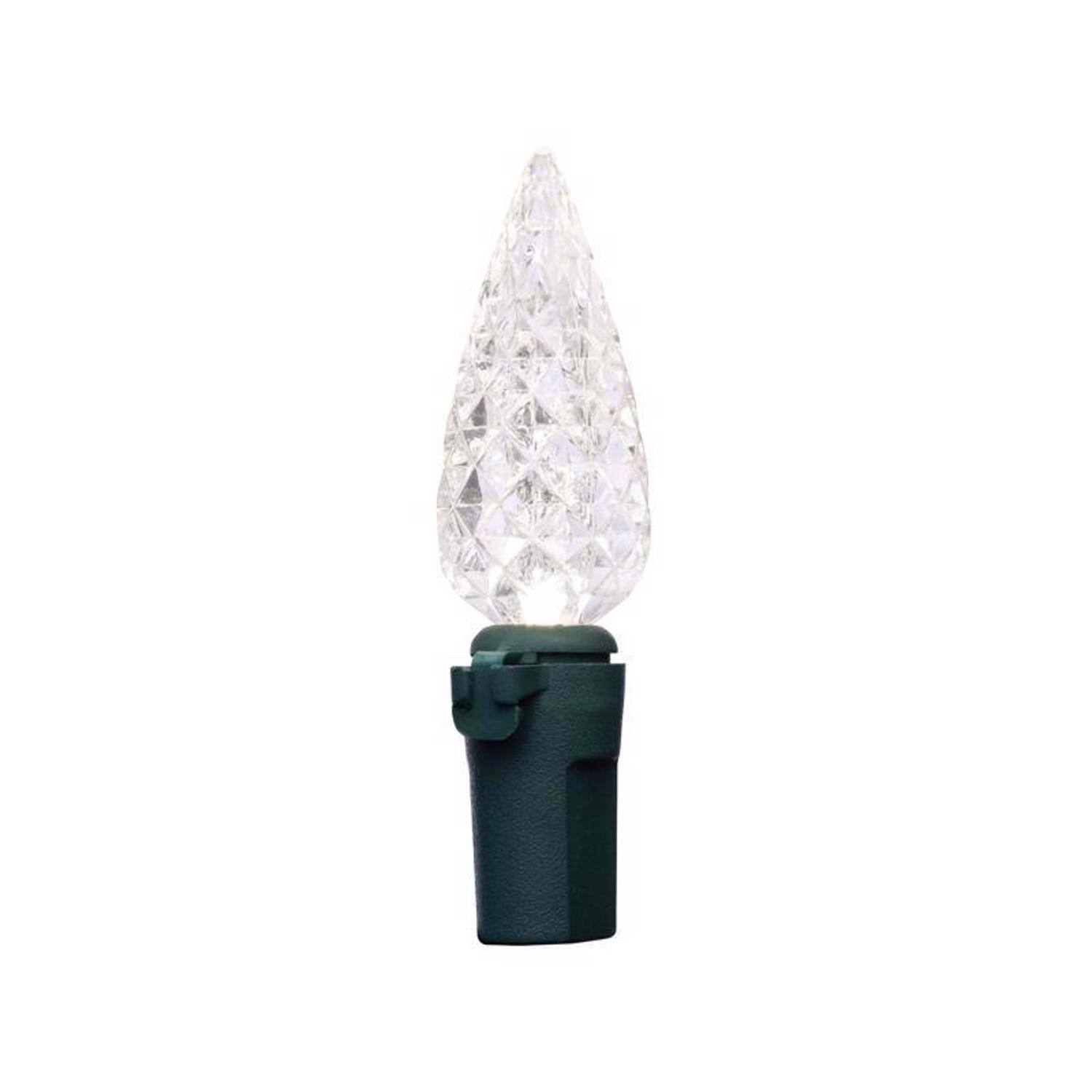 Left. Celebrations - Celebrations Classic LED C6 Pure White 100 ct String Christmas Lights 24.75 ft..