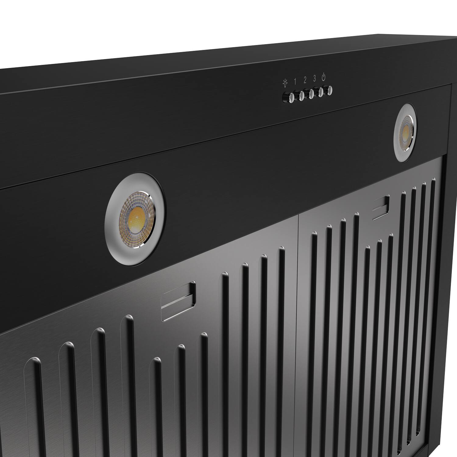 Alt View 4. Thor Kitchen - 30 Inch Professional Wall Mount Pyramid Range Hood - Matte Black.