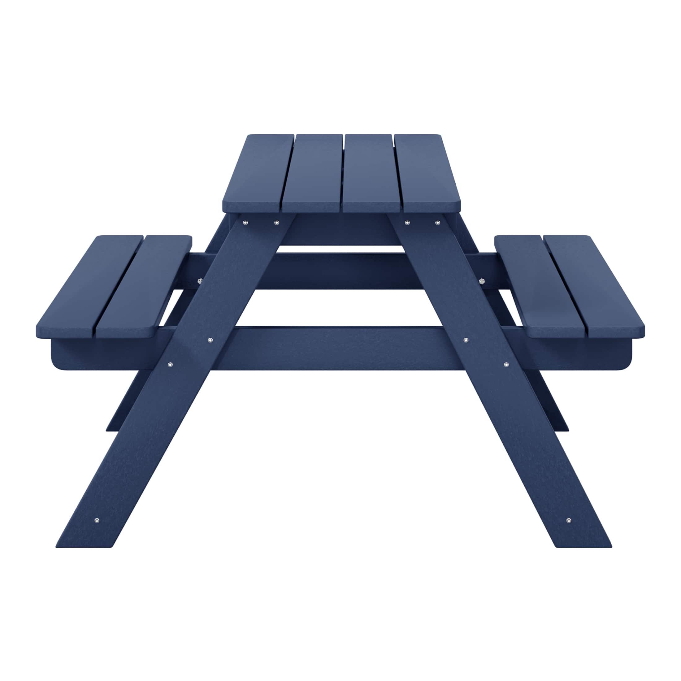 WestinTrends - Malibu Outdoor Patio Kids HDPE Plastic Picnic Bench Table - Navy Blue price history on PriceWatchPro
