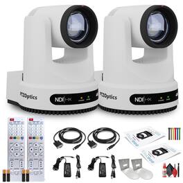 2 x PTZOptics Move 4K PTZ Camera with 20x Zoom (White) (PT20X-4K-WH-G3) + 2 x Wall Mount