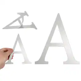 Unique Bargains - 3D Alphabet Mirror Wall Sticker, 8" Acrylic Letter A Self-Adhesive Home Decor for Living Room, Bedroom - Silver