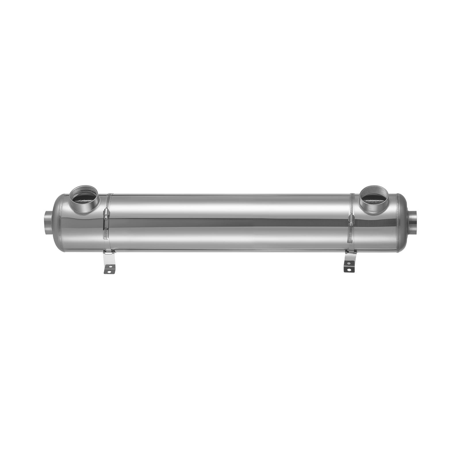 Alt View 5. VEVOR - Pool Heat Exchanger, 360K BTU Swimming Pool Heater Exchanger, 316L Stainless Steel Construction, High Efficiency Water - Silver.