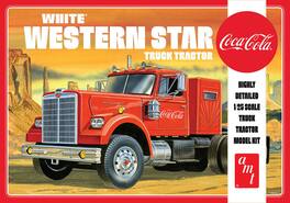 PopMarket - White Western Star Semi Tractor (Coca Cola) AMT Model Kit - COLLECTIBLES - Multicolor