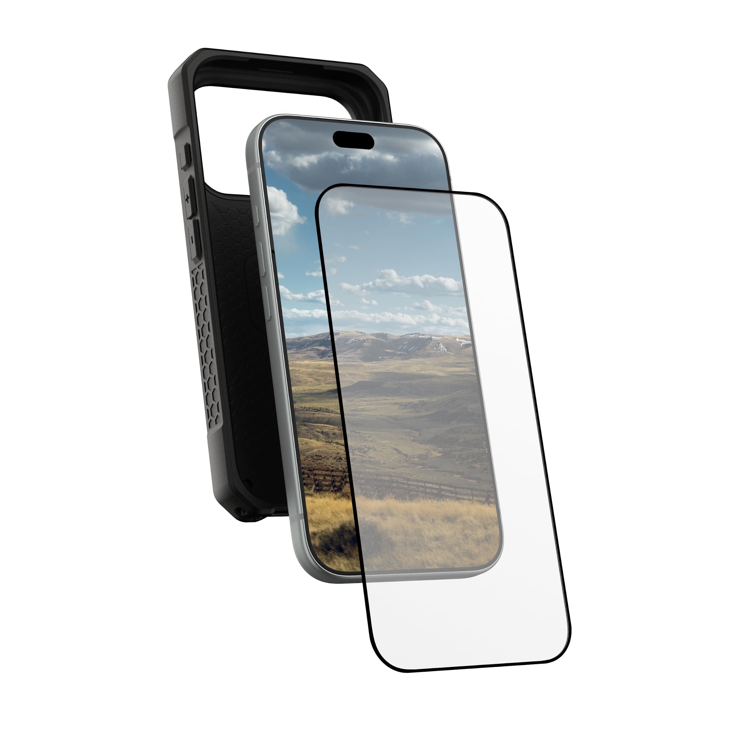 Alt View 5. UAG - iPhone 18 Pro/iPhone 17 Pro Glass Screen Protector, Tempered Glass, Glass Shield LT - Clear.