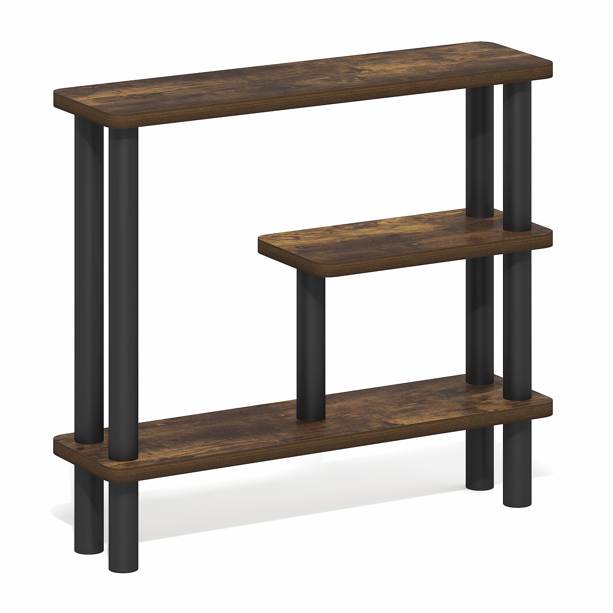 Alt View 6. Furinno - TURN-N-TUBE Bathroom Storage Shelf, Toolless Storage Rack, Space Saving Shelf, for Bathroom, Living Room, Entryway - Amber Pine/Black.