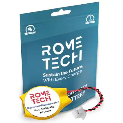 1 YEAR WARRANTY SUPPORT ROME TECH
Sustain the Future, With Every Charge
ROME TECH
RomeTechBatteries.com
Part: CMOS-122
3V Li-lon