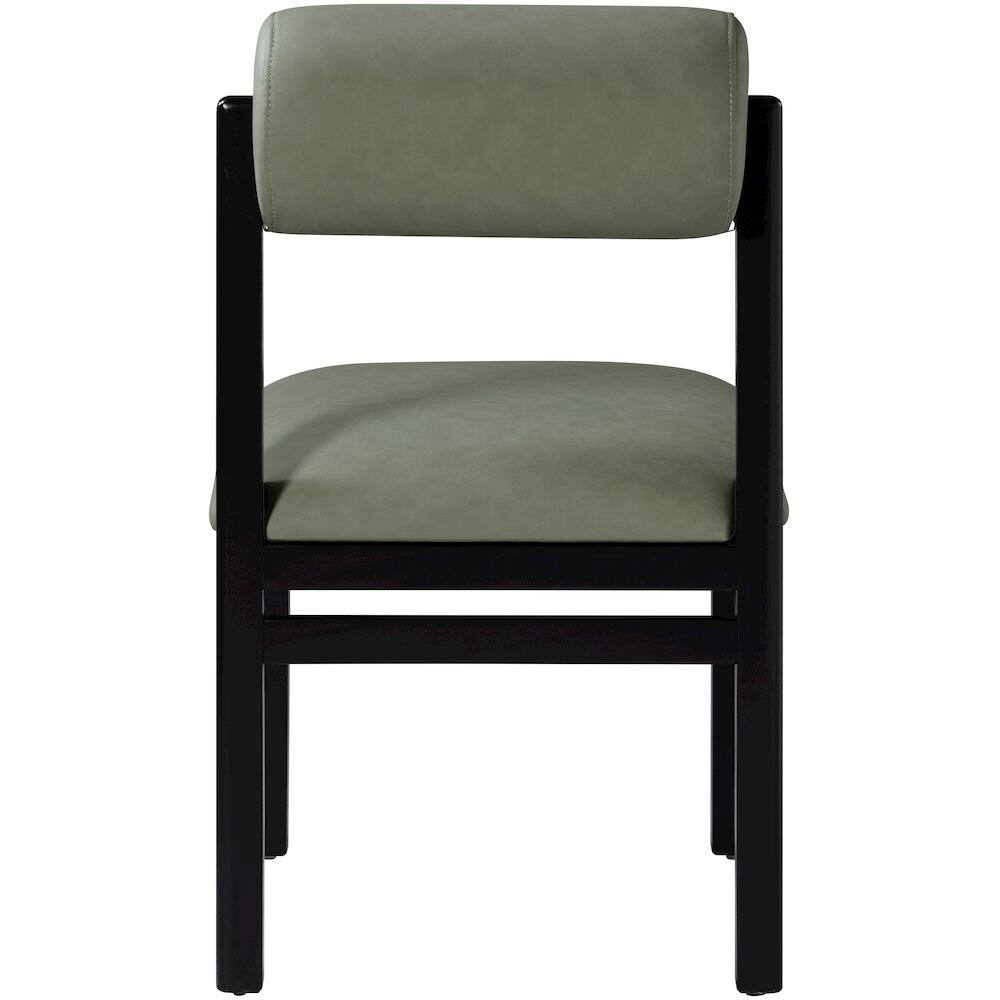 Alt View 4. Meridian Furniture - Roundhill Green Vegan Leather Upholstered Dining Chair, Set of 2 - Green.