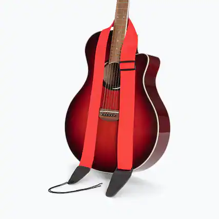 Front. On Stage Stands - On Stage GSA10 Guitar Strap - Black.