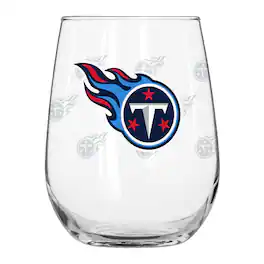 Logo Brands - Tennessee Titans 16oz. Satin-Etched Logo Curved Beverage Glass - Multicolor