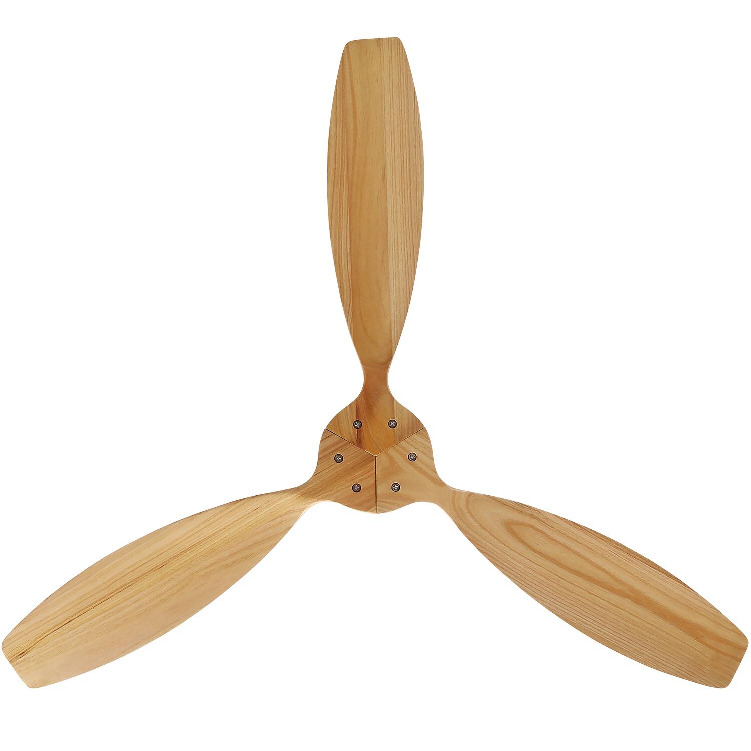 Alt View 1. Sofucor - 52'' Flush Mount Ceiling Fan without Lights Remote Control Wood Blades Reversible DC Modern Ceiling Fan Indoor Outdoor - White-Burlywood.