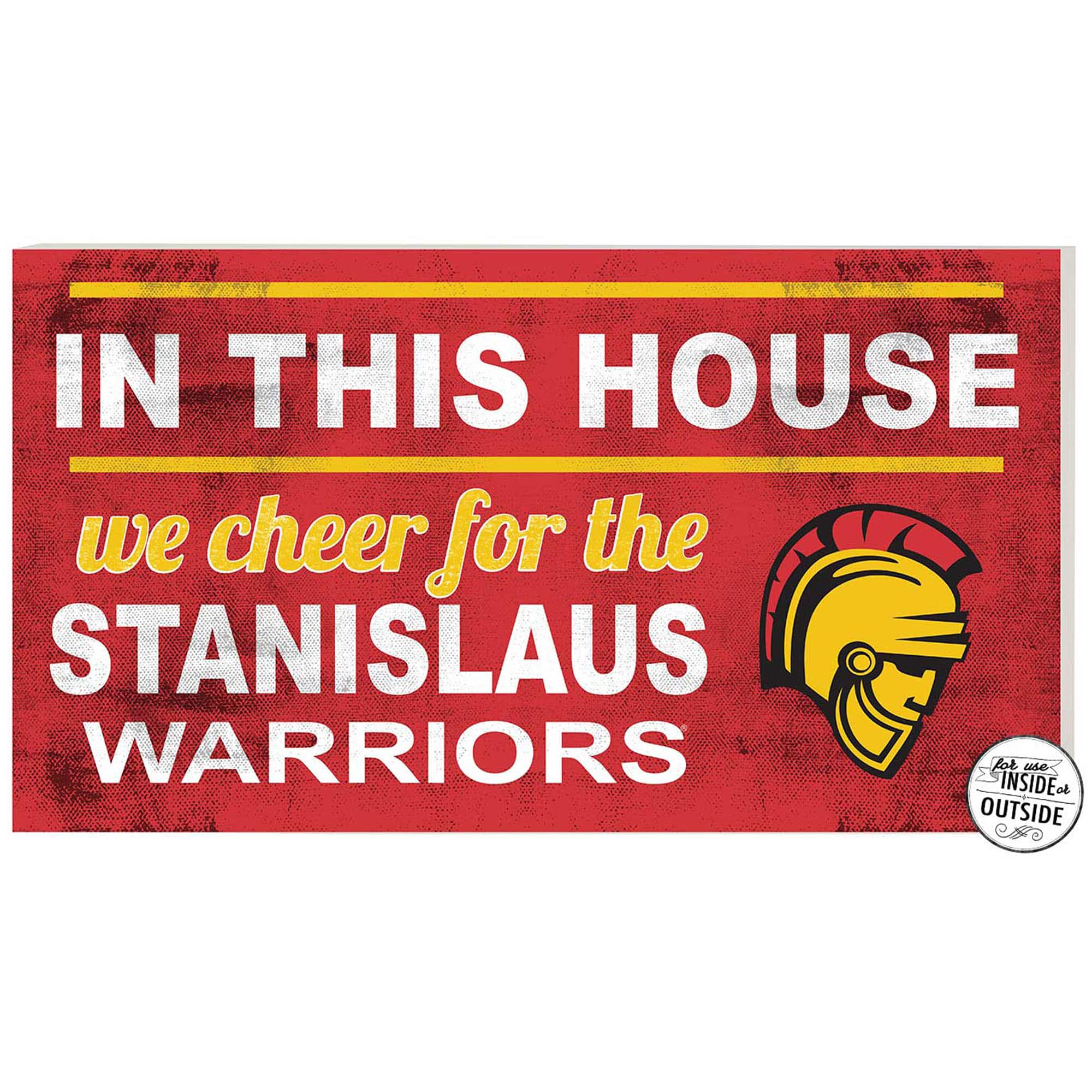 Jardine - Cal State Stanislaus Warriors 11" x 20" Indoor/Outdoor In This House Sign - Red