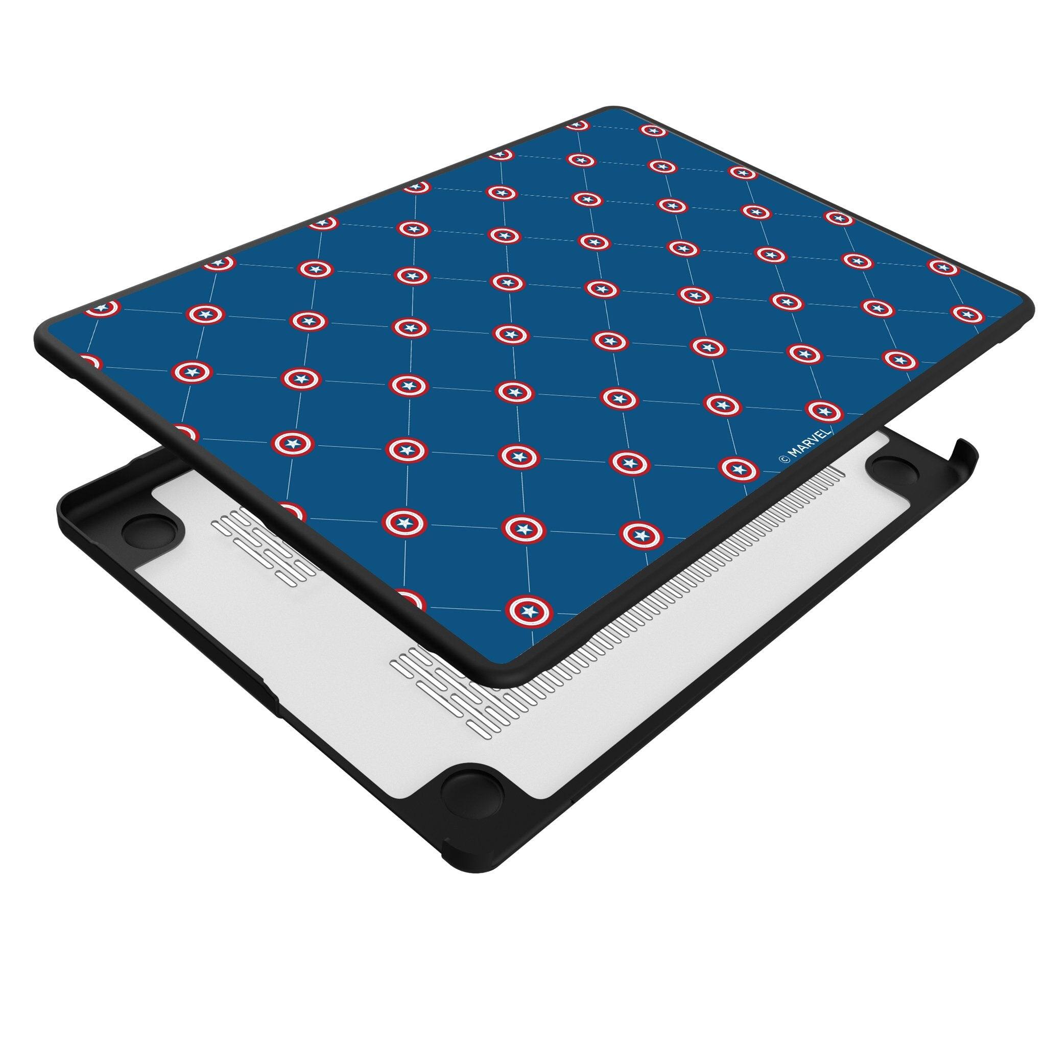 Back. Keyscaper - Marvel Pattern Laptop Case - Apple MacBook Pro (13-inch, 2020) - Captain America.