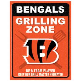 Fan Creations - Cincinnati Bengals 13" x 20" Grill Zone Metal Sign - Multicolor