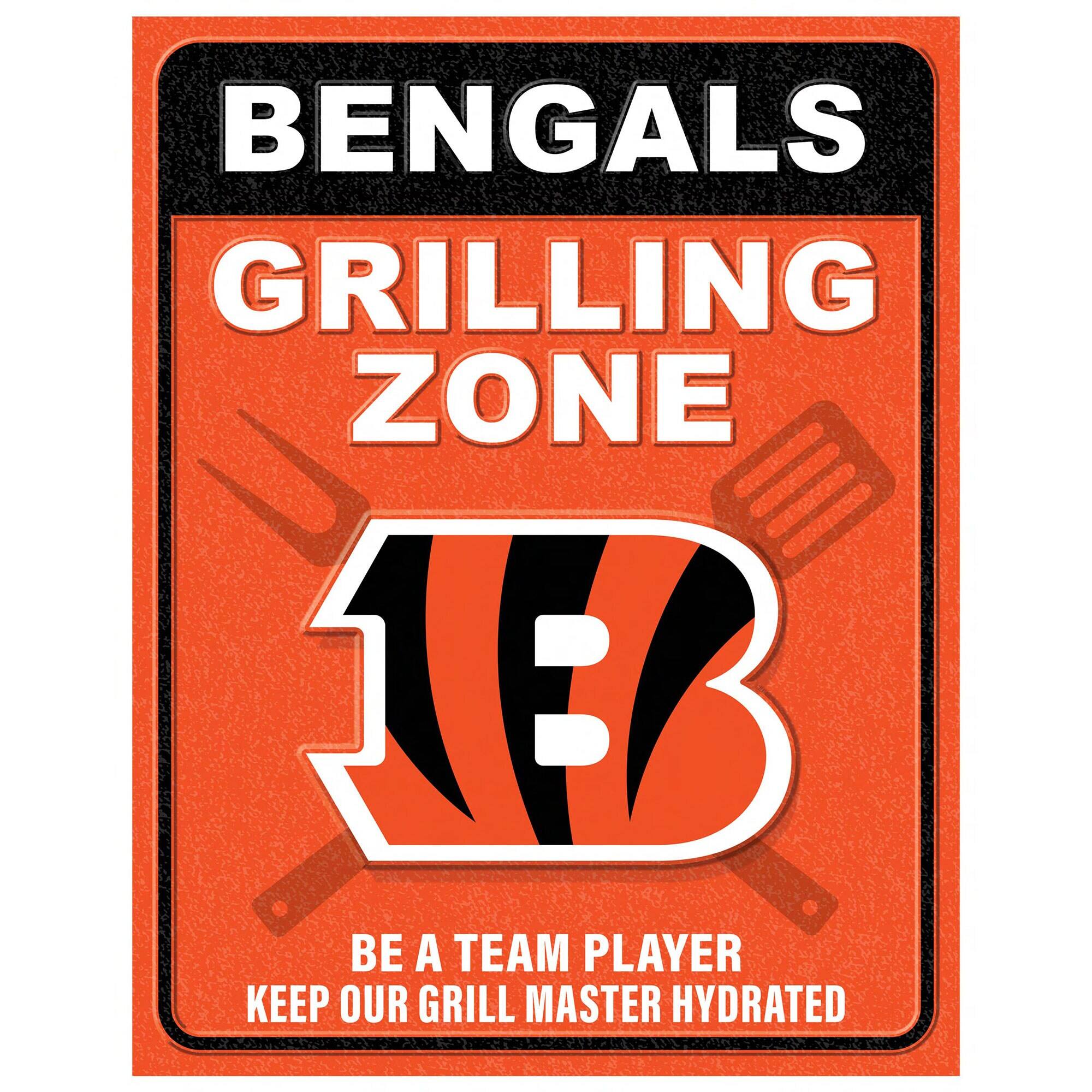 Cincinnati Bengals 13" x 20" Grill Zone Metal Sign