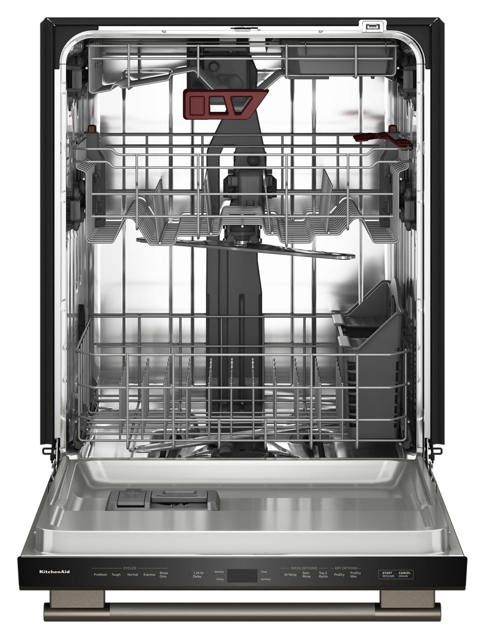 KitchenAid
CYCLES:
- Pre-Wash
- Tough
- Normal
- Express
- Rinse Only
WASH OPTIONS:
- Hi-Temp
- Top
- Rinse
- Brine
- Rack
DRY OPTIONS:
- ProDry
- Max
START CANCEL
RESUME CANCEL