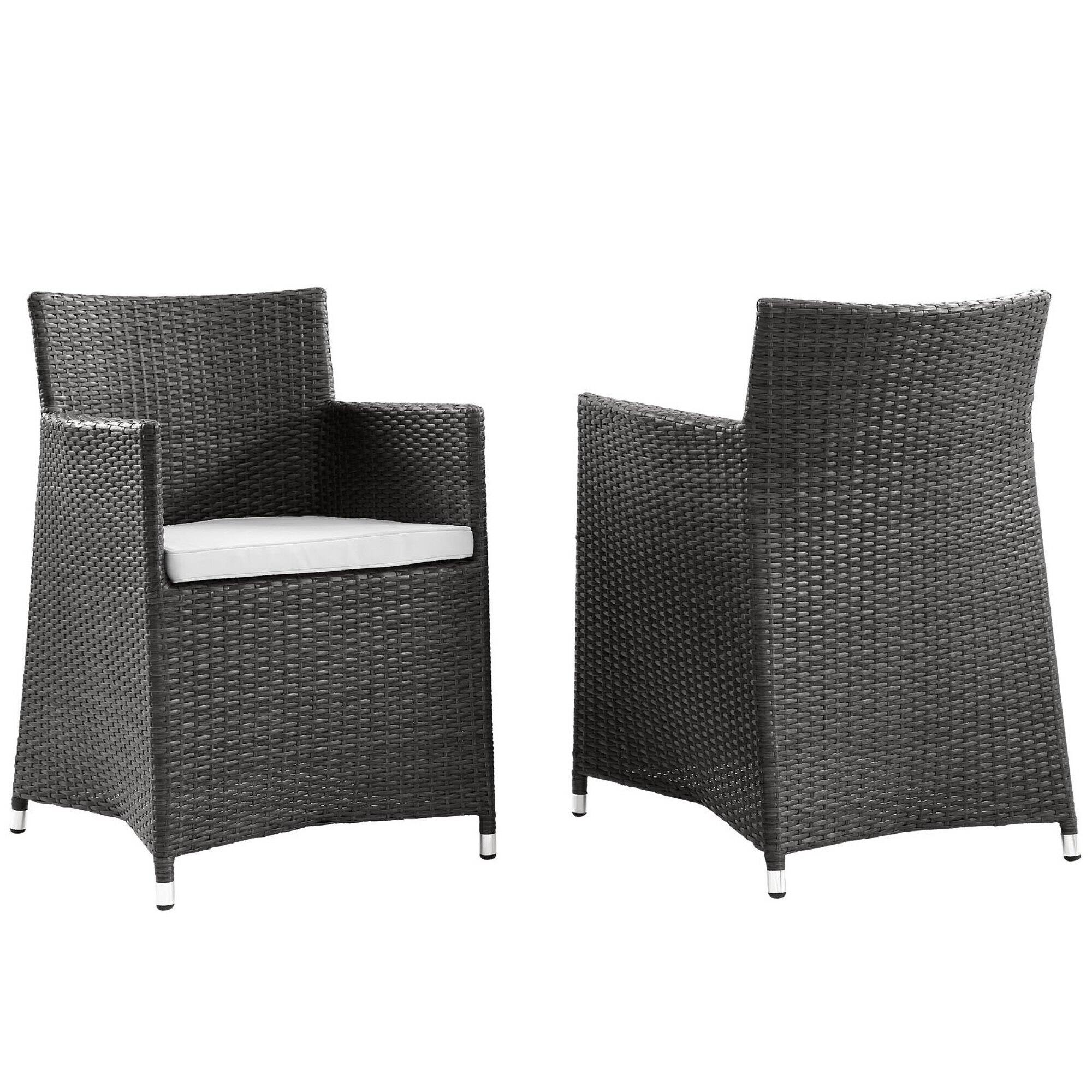 Front. Modway - Junction Outdoor Patio Wicker Armchair Set of 2 by Modway - Brown White.