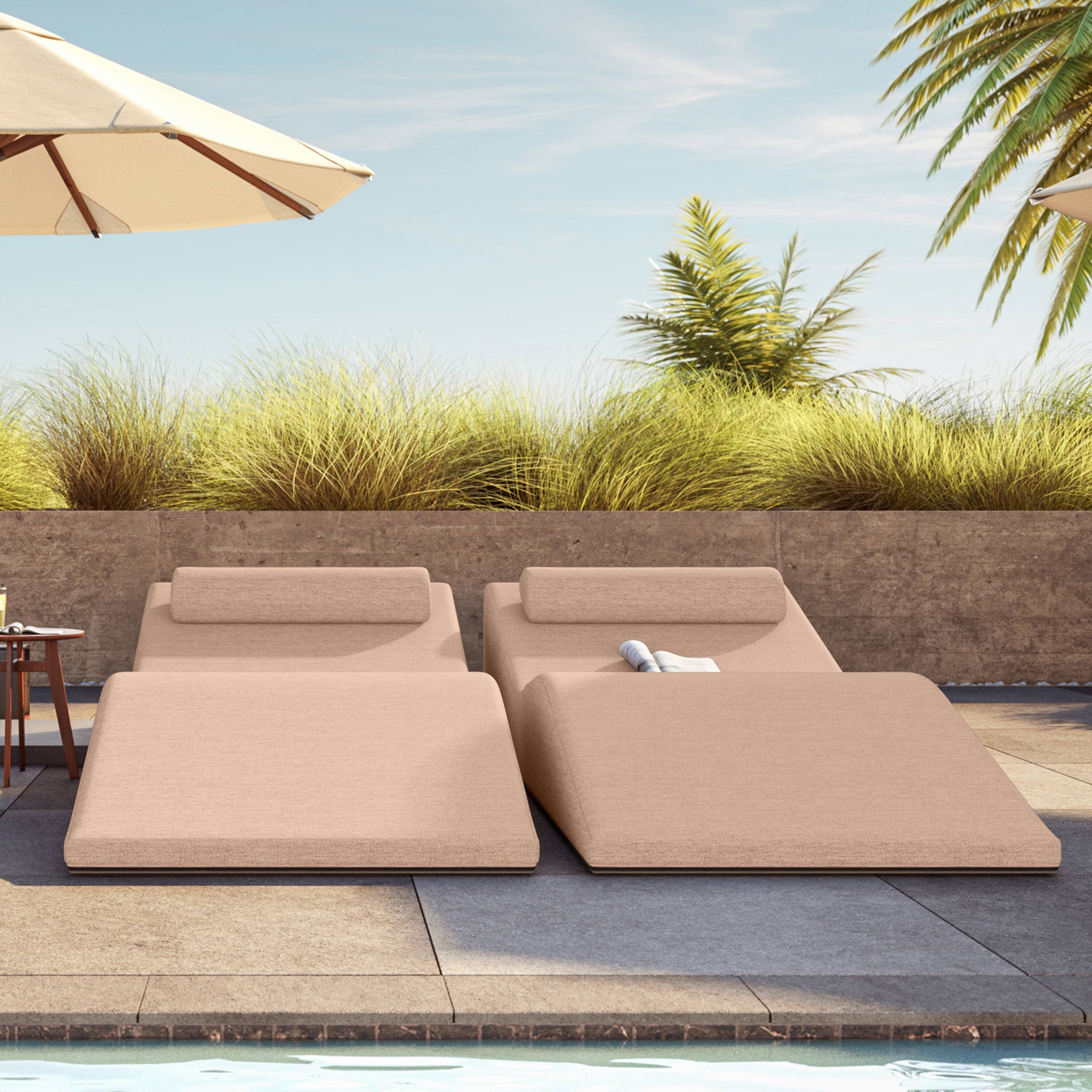 Alt View 1. Jaxx - Jaxx Clermont Sun Lounger - Luxurious Waterproof Poolside Lounge & Outdoor Chaise - Sunbrella Petal - Marine Grade Vinyl.