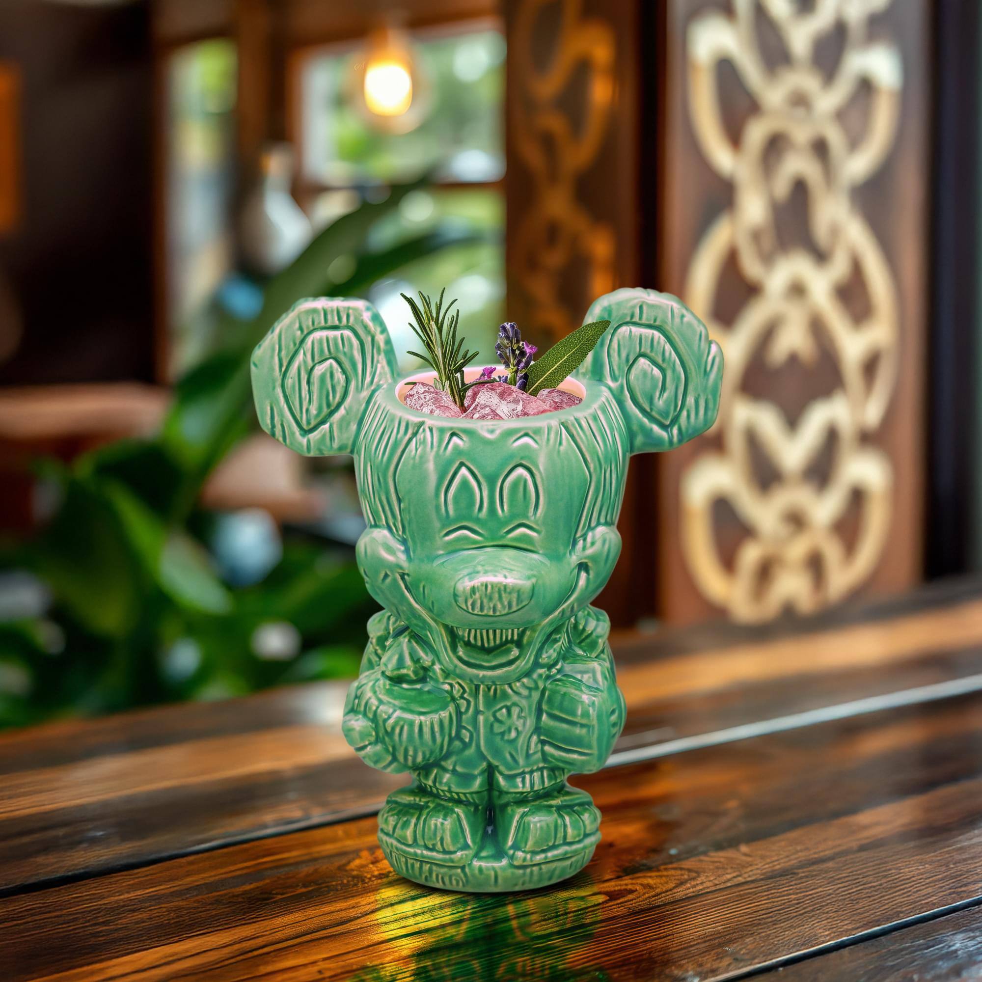 Alt View 2. Disney - Geeki Tikis Disney Aloha Mickey Mouse Ceramic Mug | Holds 16 Ounces - Green.