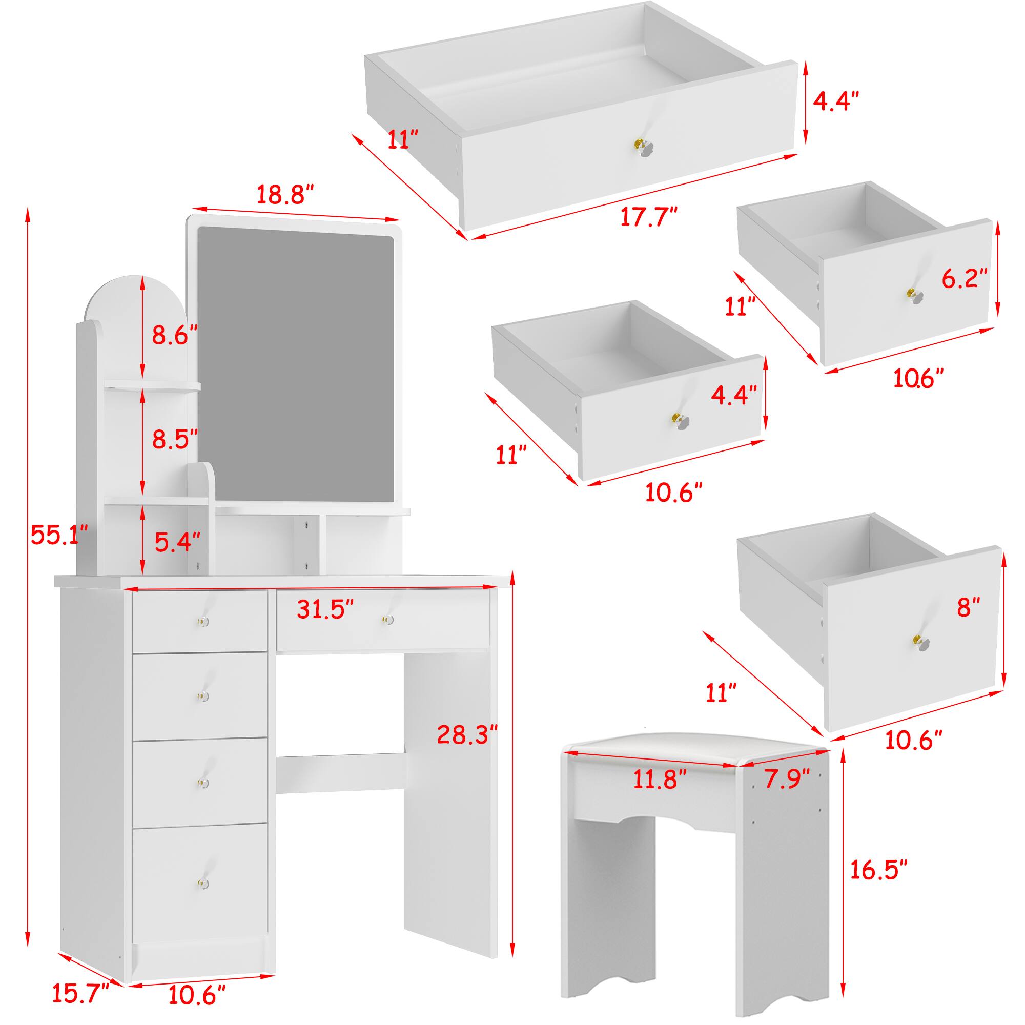 11"  
4.4"  
18.8"  
17.7"  
8.6"  
11"  
6.2"  
4.4"  
10.6"  
55.1"  
8.5"  
5.4"  
11"  
10.6"  
31.5"  
8"  
28.3"  
11"  
11.8"  
7.9"  
10.6"  
16.5"  
15.7"  
10.6"