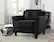 Left. Lifestyle Solutions - Hartford Chair Upholstered Fabric Curved Arms, Black - Black.
