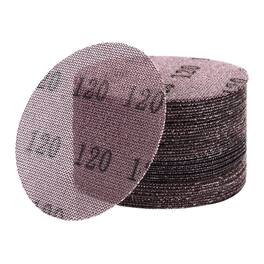 VEVOR - 5-inch Mesh Abrasive Sanding Discs, 50PCS 120 Grit Anti-Clogging Ceramic Sandpapers Dust Free, Hook-and-Loop Sanding - Maroon