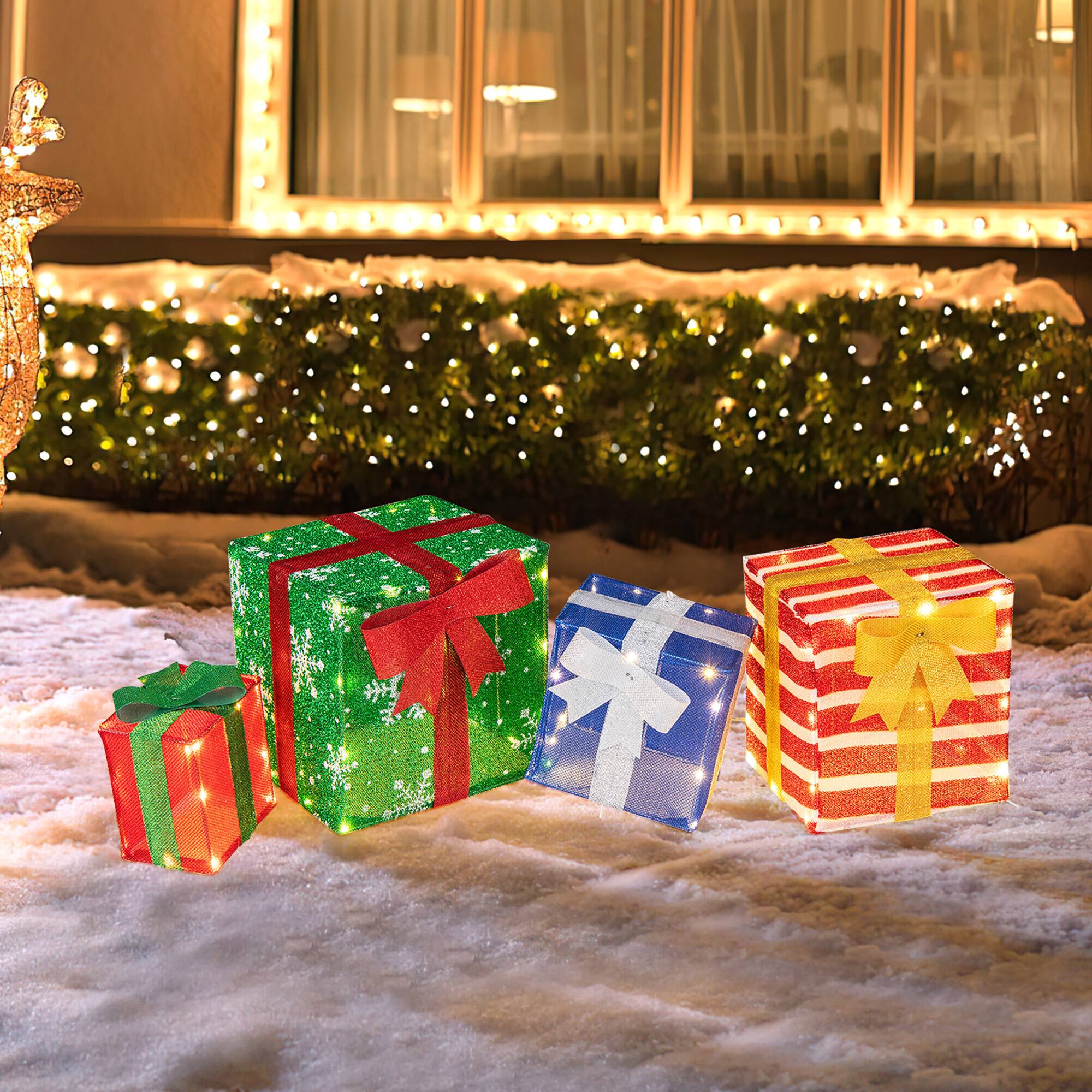 Alt View 8. Gymax - Gymax 48'' Lighted Stacked Gift Boxes Light up Box Tower Christmas Decorations - Multicolor.