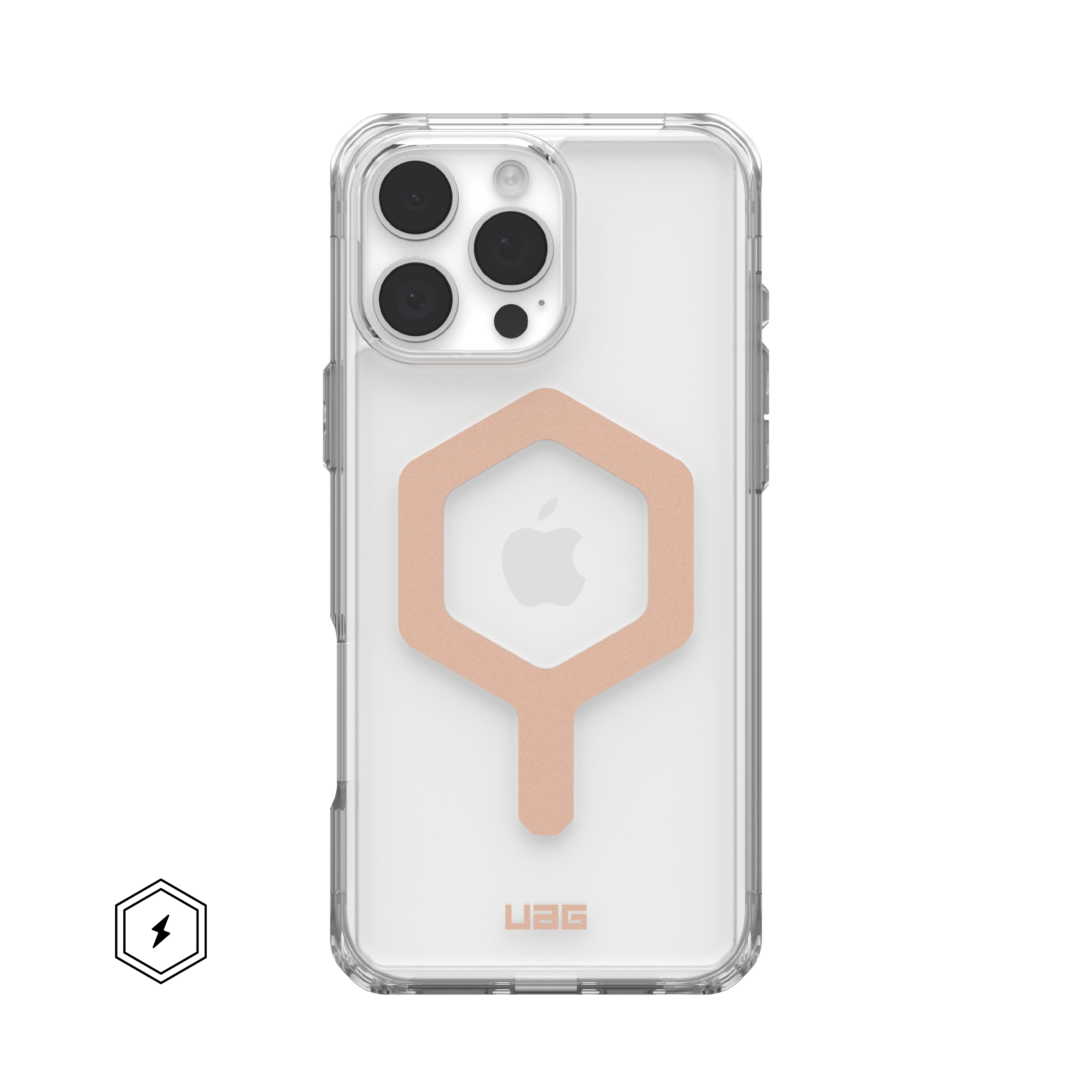 Front. UAG - Plyo Series Case with Magsafe for Apple iPhone 16 Pro Max - Ice/Rose Gold.
