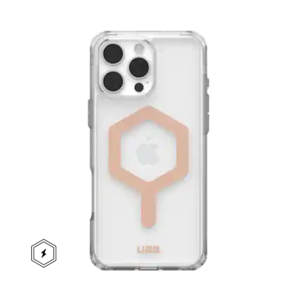 Front. UAG - Plyo Series Case with Magsafe for Apple iPhone 16 Pro Max - Ice/Rose Gold.