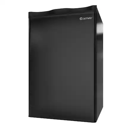 Front. Costway - Costway Compact Refrigerator 3.2 Cu. Ft, Mini Fridge with Single Reversible Door, Mechanical Thermostat Control - Black.