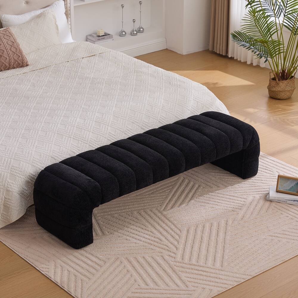 Ropilly Bed Bench Modern Upholstered Daybed Chaise 69.7 Inch Armless ...