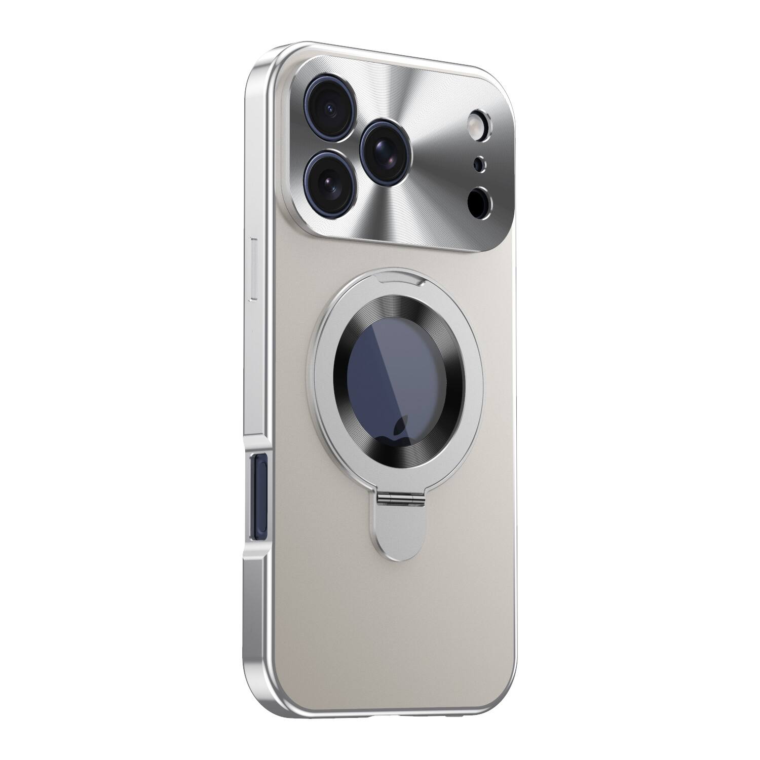 Alt View 9. UUCOVER - For Apple iPhone 17 Pro Max Magnetic Kickstand Case with Privacy Tempered Screen Protector Cover Compatible with MagSafe - Silver.