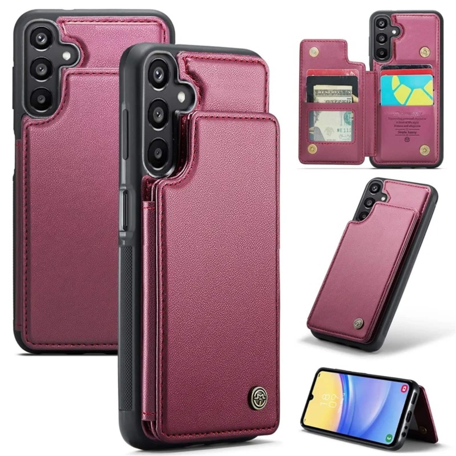 UUCOVER - Wallet Case for Samsung Galaxy A16 5G/4G with Magnetic RFID Card Holder Slot, Shockproof Protection Flip Kickstand Cover - Winered price history on PriceWatchPro