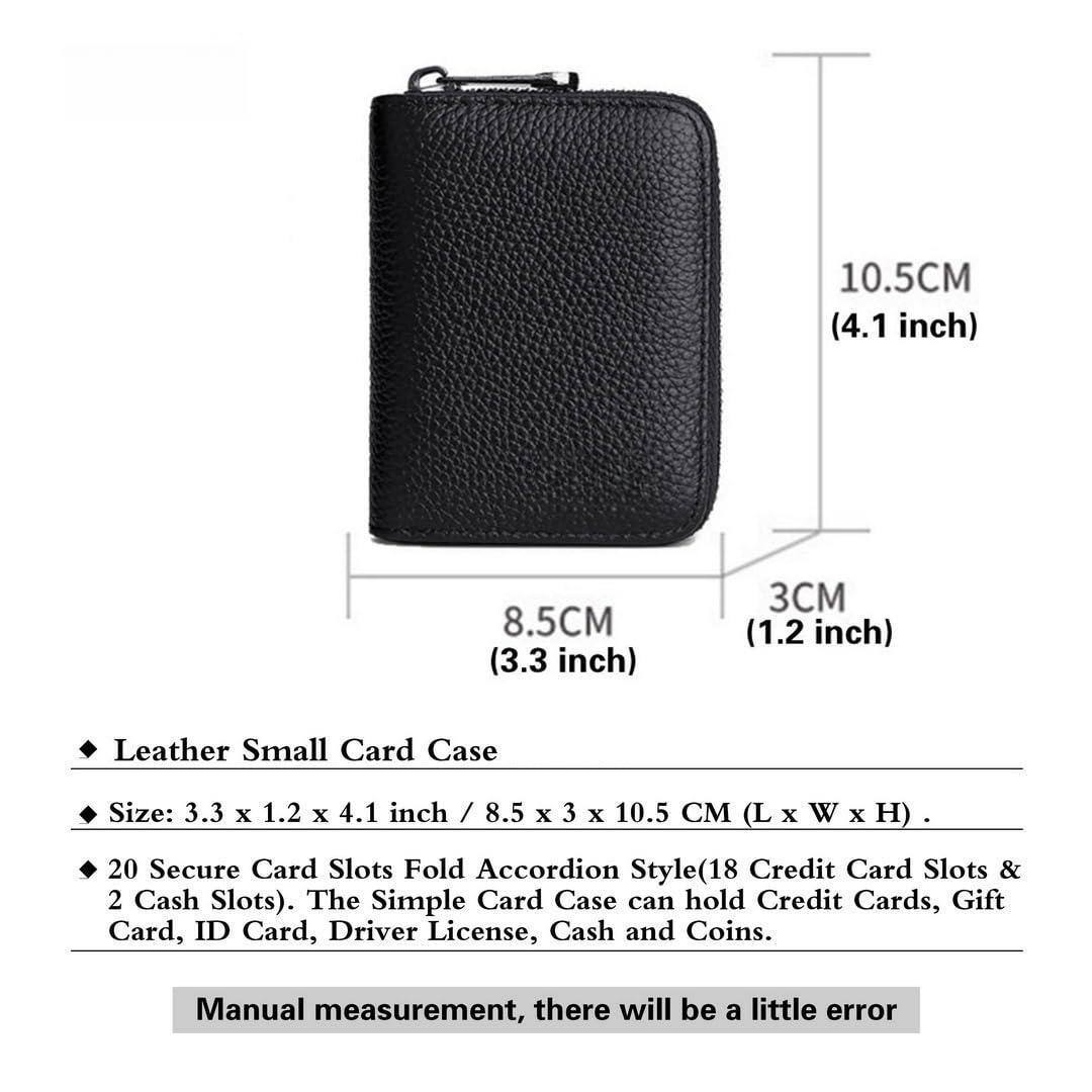Alt View 2. Jadie Link - Rfid Blocking Leather Credit Card Holder Zipper Wallet Slots Small Case Women Men Accordion black very practical Credit - Black.