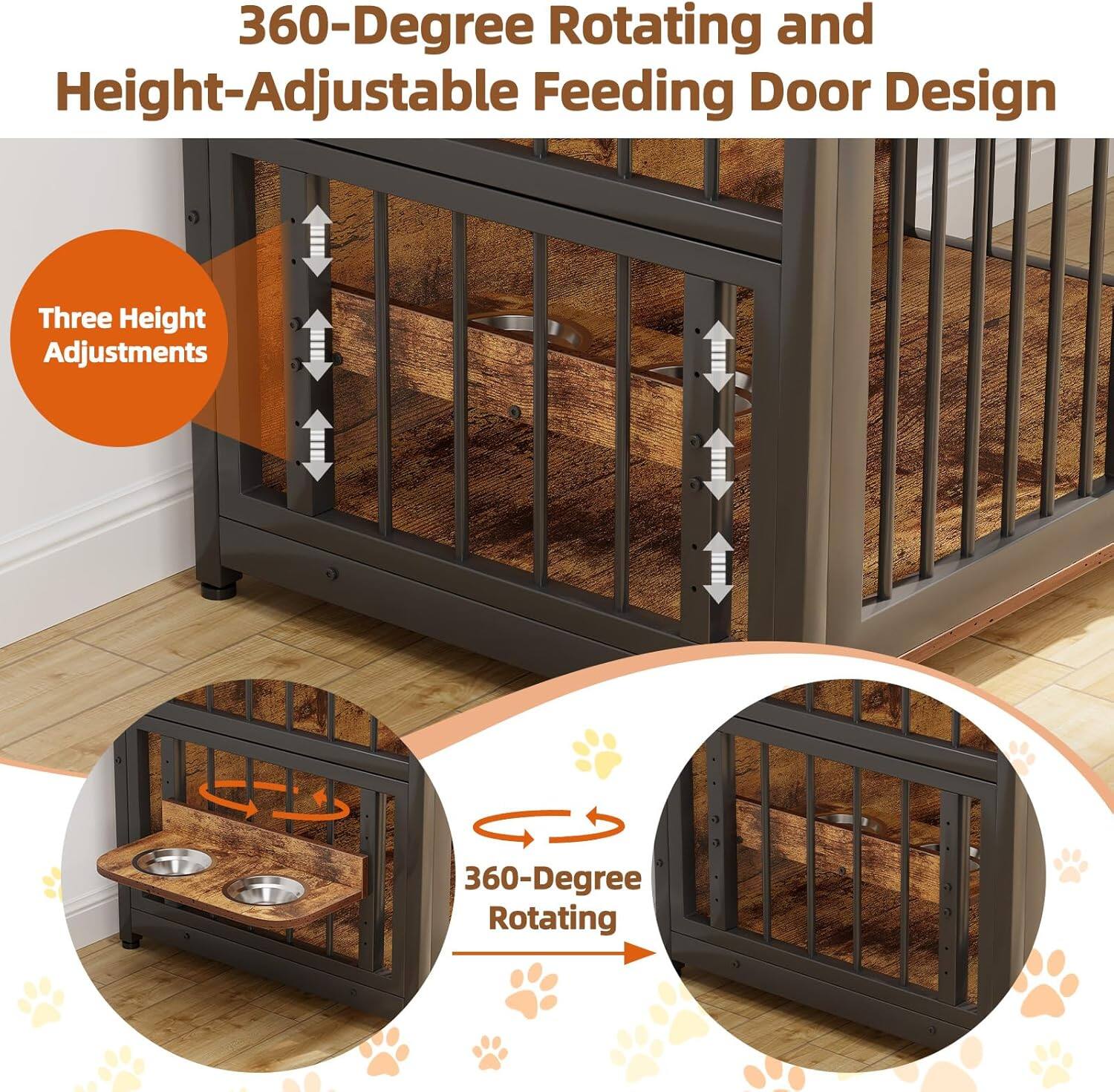 360-Degree Rotating and Height-Adjustable Feeding Door Design

Three Height Adjustments

360-Degree Rotating