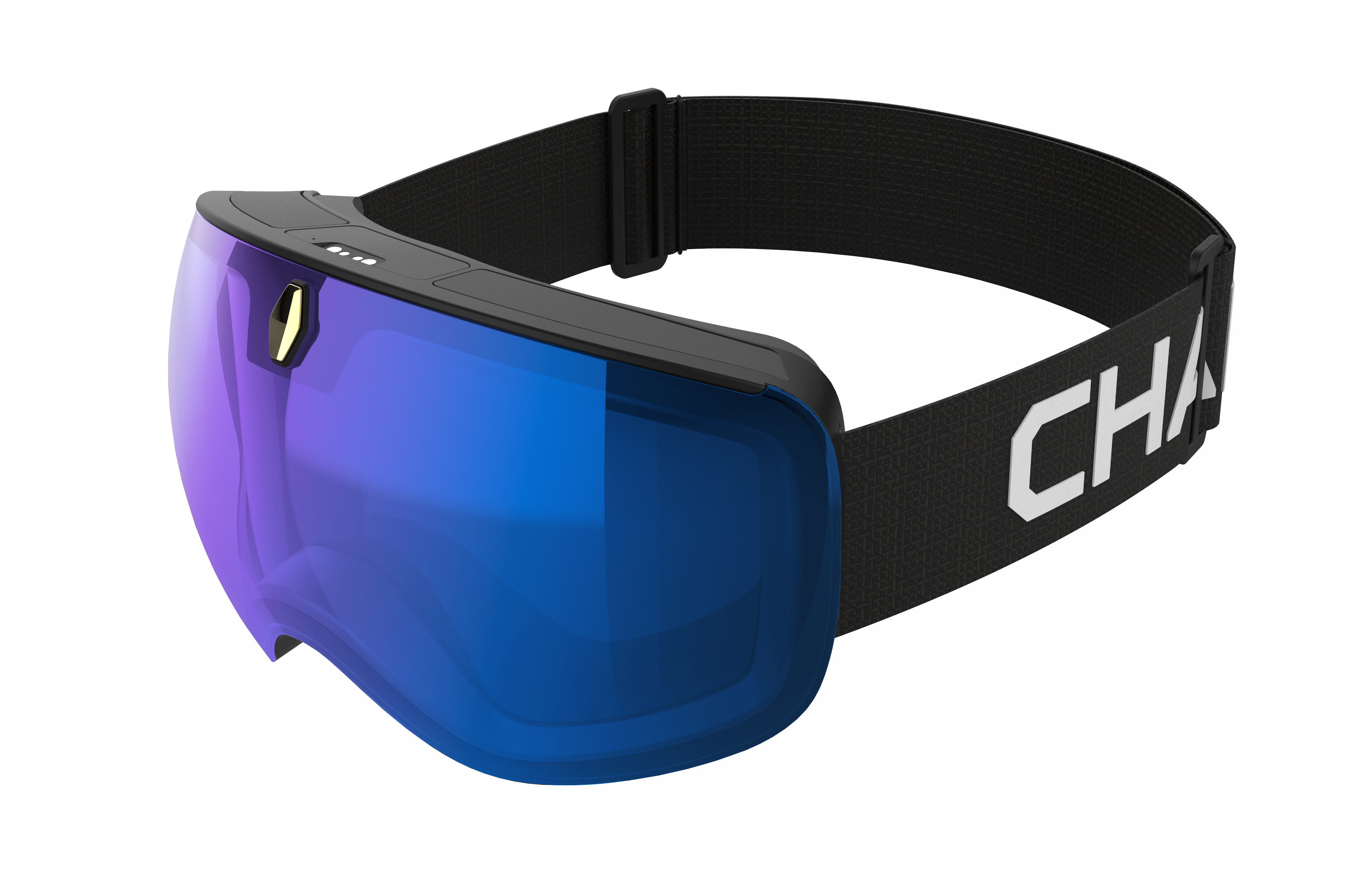 Left. Chamelo - Aroza Adjustable Tint Sport Goggles - Black / Gold | Blue.