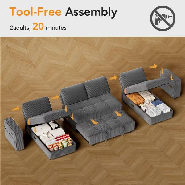 Tool-Free Assembly  
2 adults, 20 minutes