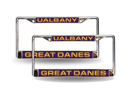 Rico Industries - Albany Great Danes Chrome Metal Laser Cut License Plate Frame - Set of 2 Frames - Multi
