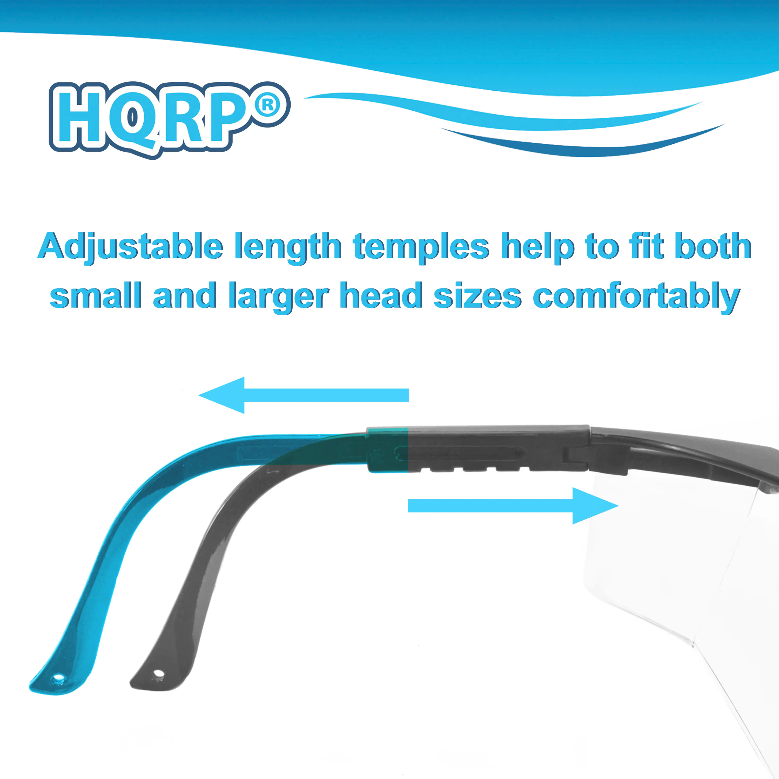 HQRP Adjustable length temples help to fit both small and larger head sizes comfortably
