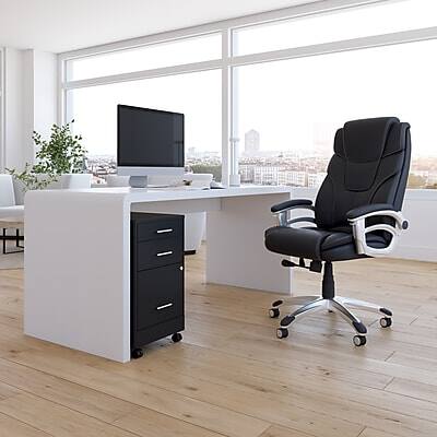 Alt View 5. Staples - 3-Drawer Mobile Vertical File Cabinet, Letter Size, Lockable, 25.7"H x 14.3"W x 19.9"D - Black.