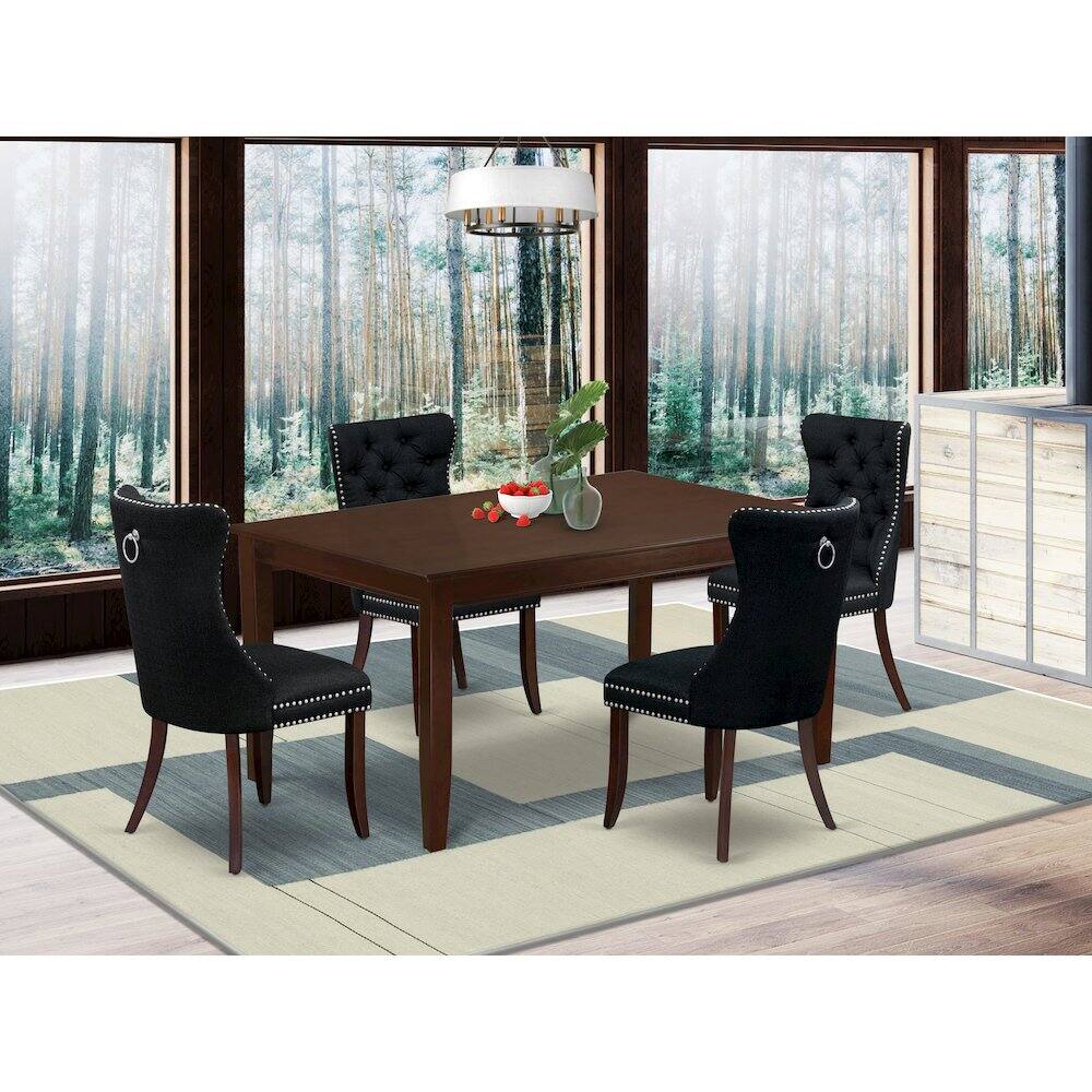Alt View 7. East West Furniture - 5 Piece Kitchen Table & Chairs Set Consists of a Rectangle Dining Table - Red.