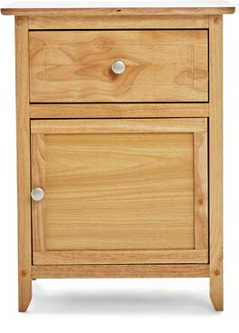 Click Decor - Alcott Side Table with Single Drawer and Storage Cabinet - Light Brown
