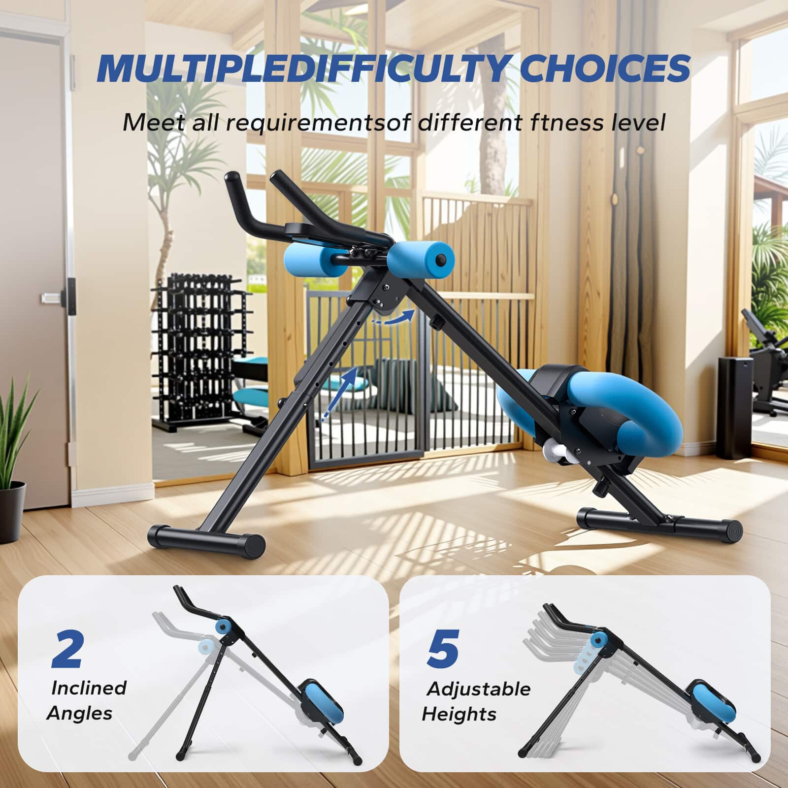 【新品】AB crusher MERACH New Adjustable Ab Trainer Foldable Machine for Abs