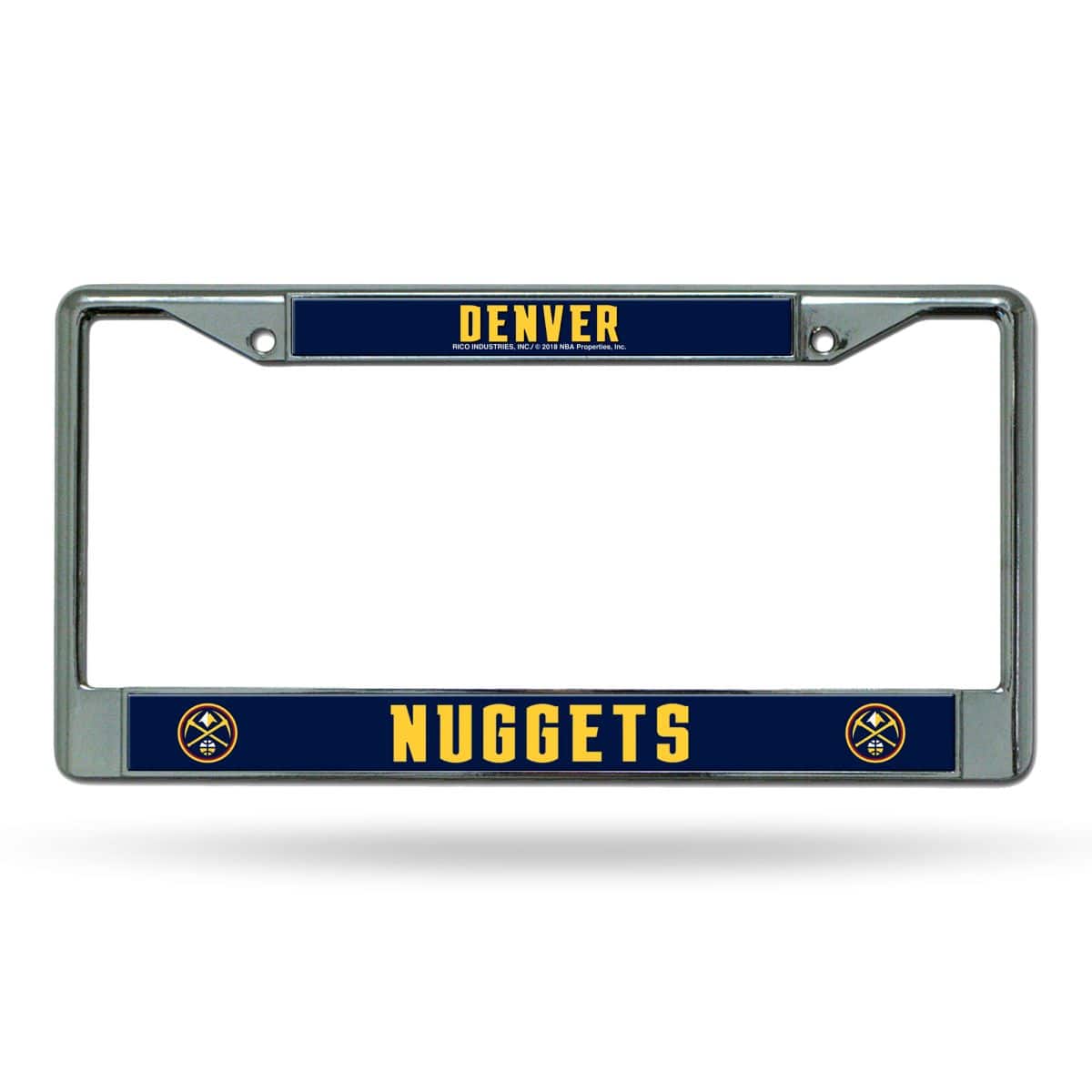 Rico Industries - Denver Nuggets NBA Chrome Metal License Plate Frame - Multi