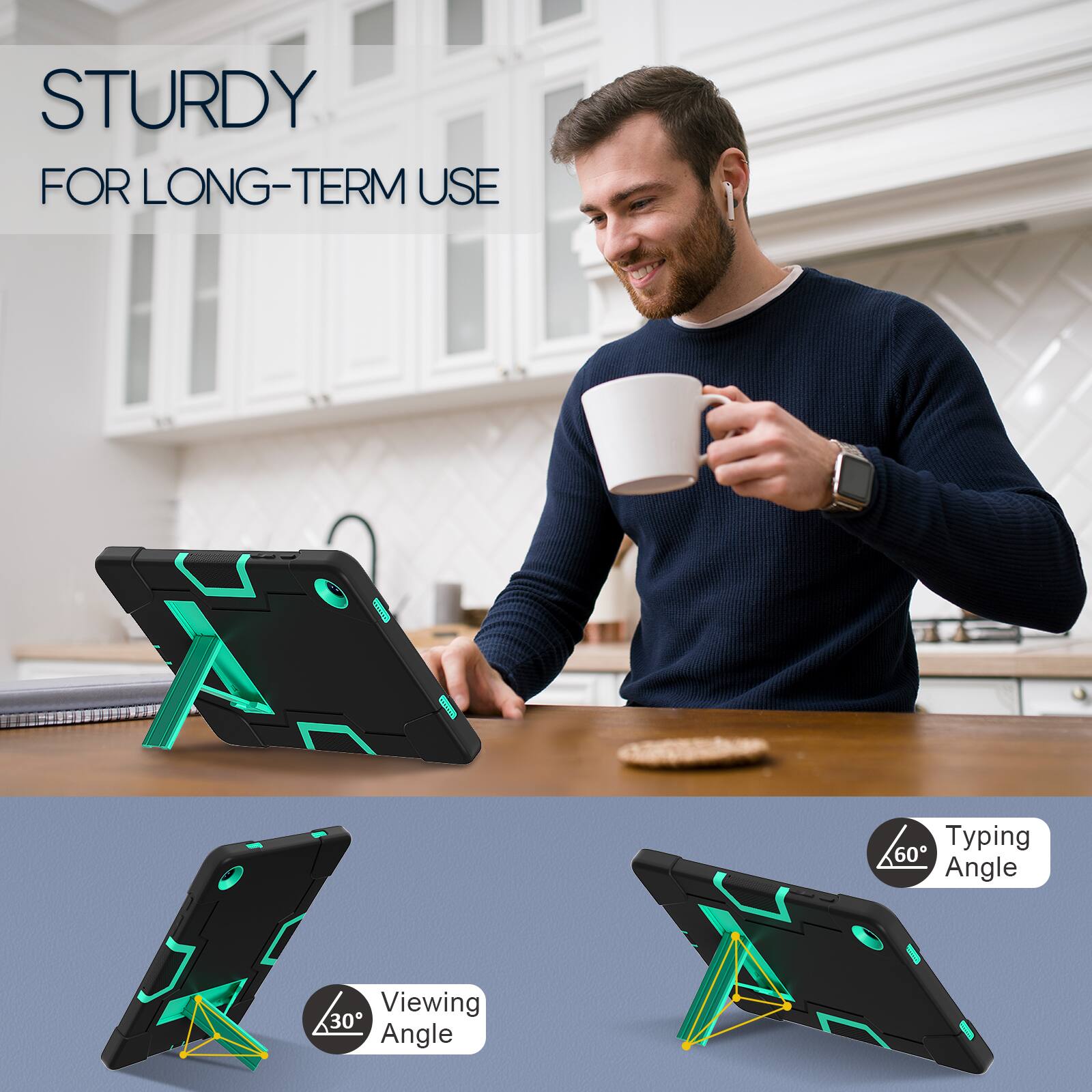 STURDY FOR LONG-TERM USE

Typing Angle 60°

Viewing Angle 30°