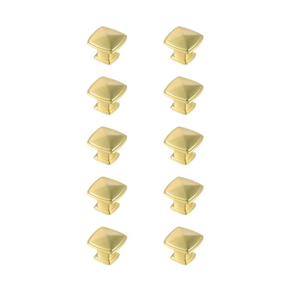 Alt View 2. Elegant Decor - Marcel 1.2" Brushed Gold Square Knob Multipack (Set of 10) - Brushed Gold.