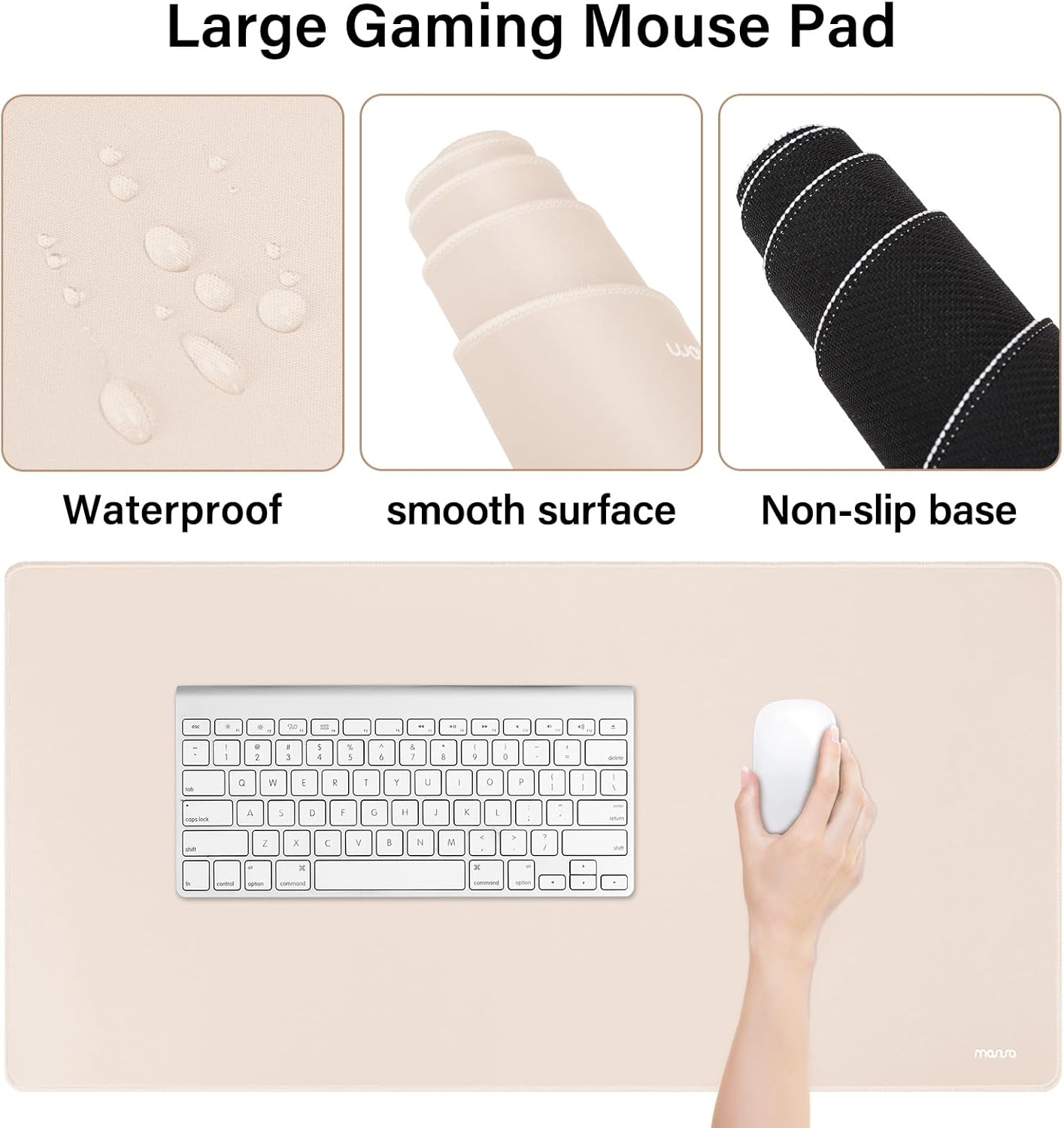 Large Gaming Mouse Pad Waterproof smooth surface Non-slip base