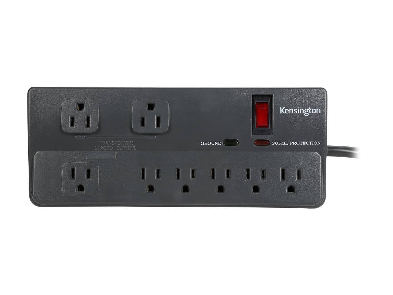 Kensington  
Transformer Spaced Outlets  
Ground Surge Protection