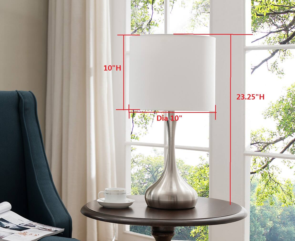 10"H 23.25"H Dia 10"