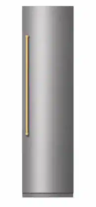 Kucht - Professional 24 in. Built-In Refrigerator in Custom Panel Ready - Stainless Steel Panel and Gold Handle Included - Stainless Steel and Gold